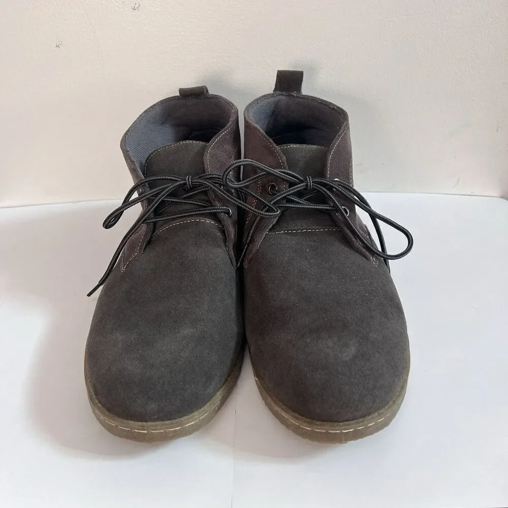 Atlas For Men Gray Suede Leather Chukka Ankle Boots EU 46 US 12 Classic Preppy